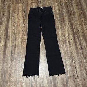 Madewell Cali Demi Boot Jeans Women's 25 in Bayland Raw Hem High Rise Denim